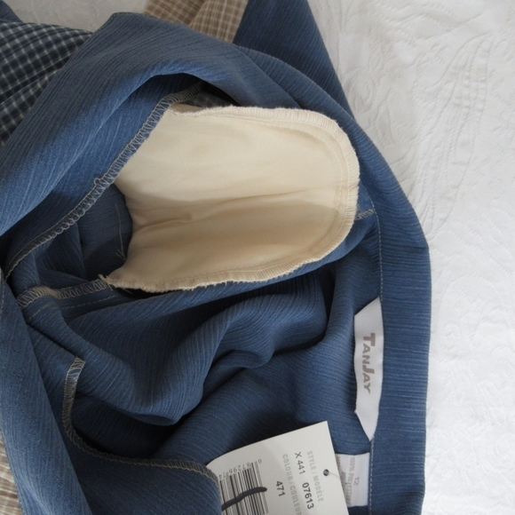 TanJay Blue and Beige Patchwork Blouse Size 12 - Picture 8 of 8